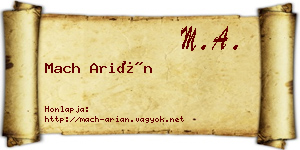 Mach Arián névjegykártya